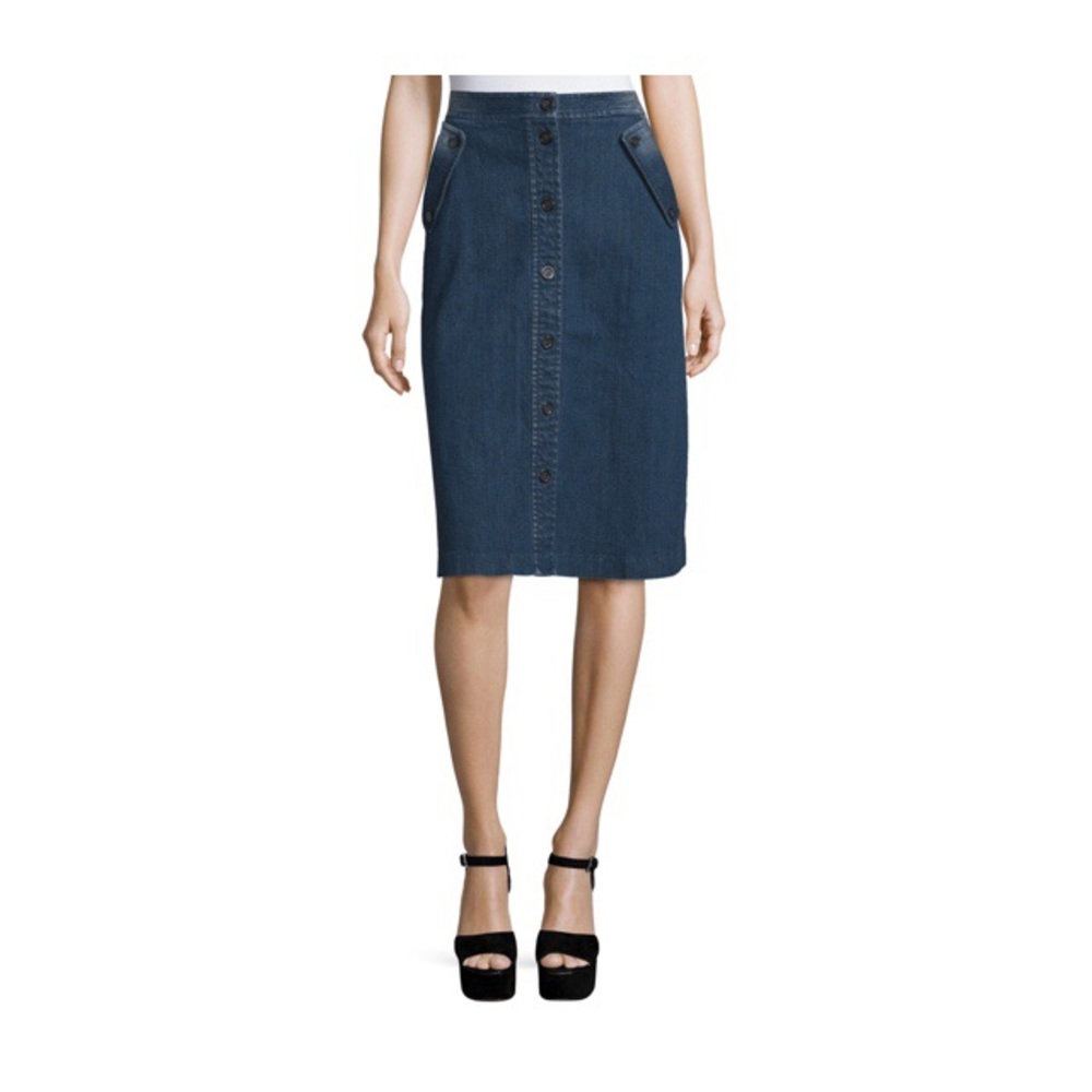 MICHAEL KORS Denim Button-Front Pencil Skirt Sz 4